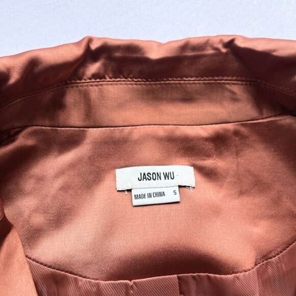 NWOT JASON WU COGNAC WHITE SATIN MID-LENGTH SLEEVELESS BLAZER-VEST - Picture 8 of 10